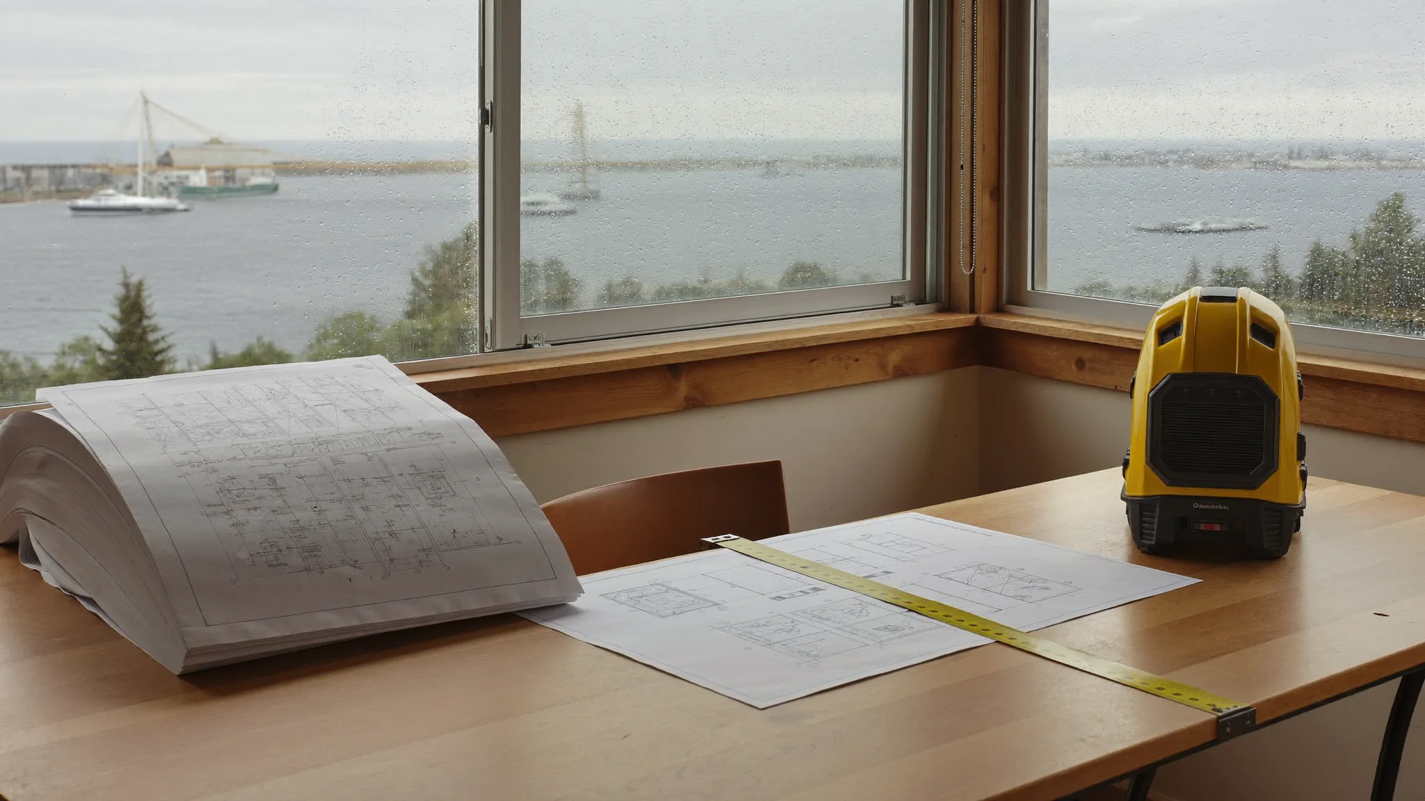 Illustrative editorial photo of plans and research materials for Board process