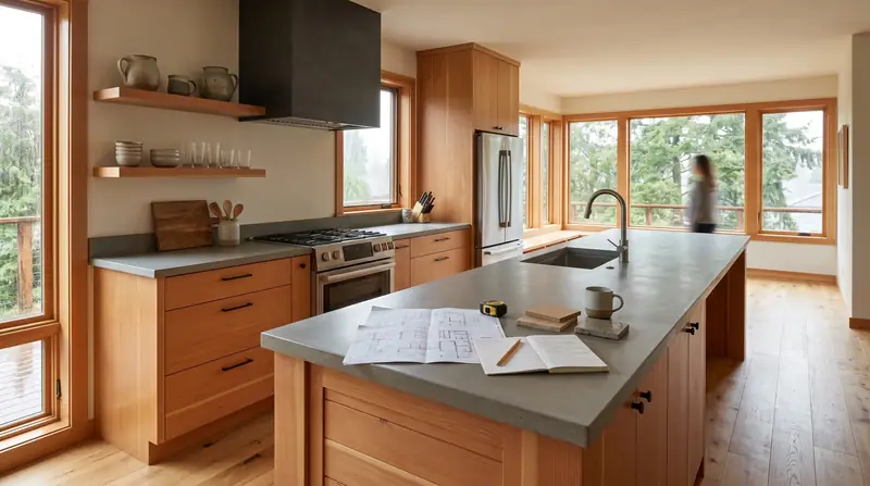 Illustrative: Kitchen remodel context for Board of Project Stewardship Locations hub — not a real Board job photo