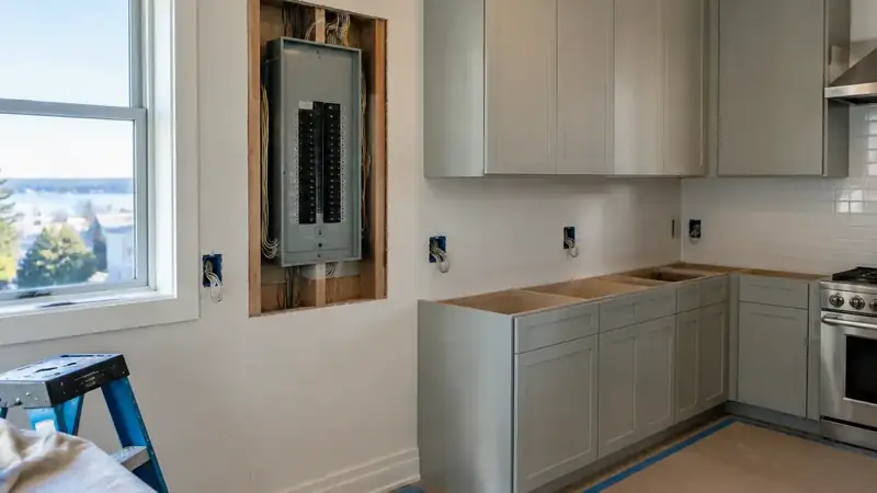 Illustrative: kitchen remodel interior for Arlington homeowners — PNW materials; not a real Board job photo