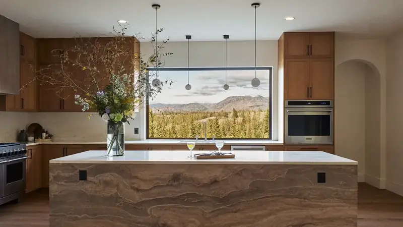 Illustrative: kitchen remodel interior for Beaux Arts Village homeowners — PNW materials; not a real Board job photo