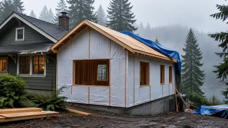 Illustrative: Black Diamond residential exterior remodel context — Pacific Northwest light; not a real Board job photo