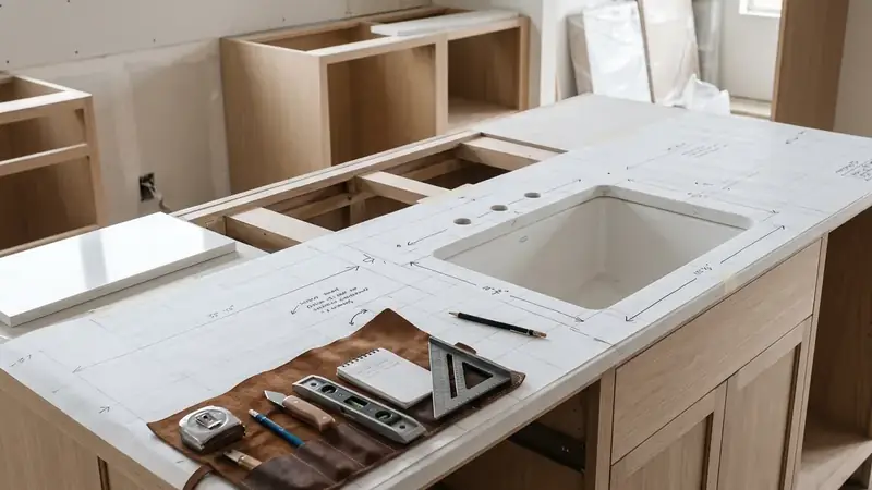 Illustrative: kitchen remodel interior for Brier homeowners — PNW materials; not a real Board job photo