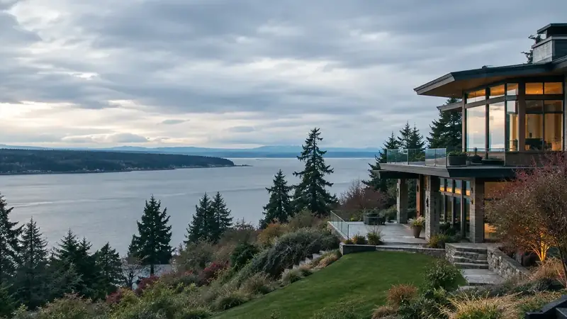 Illustrative: Clyde Hill residential exterior remodel context — Pacific Northwest light; not a real Board job photo