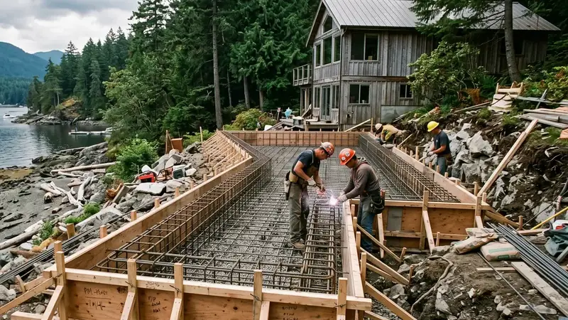 Illustrative: home addition / exterior massing for Clyde Hill — PNW cedar-fir context; not a real Board job photo