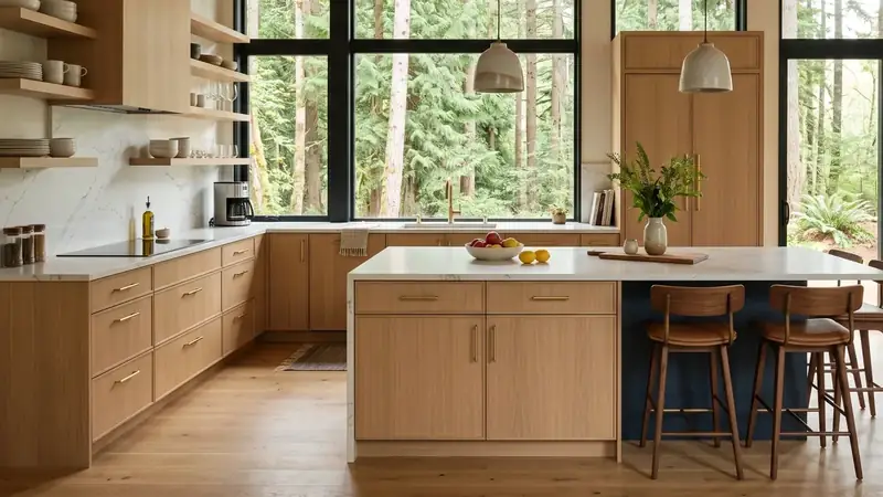 Illustrative: kitchen remodel interior for Federal Way homeowners — PNW materials; not a real Board job photo