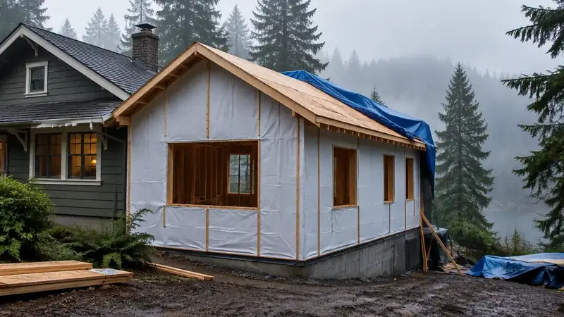 Illustrative: Issaquah residential exterior remodel context — Pacific Northwest light; not a real Board job photo