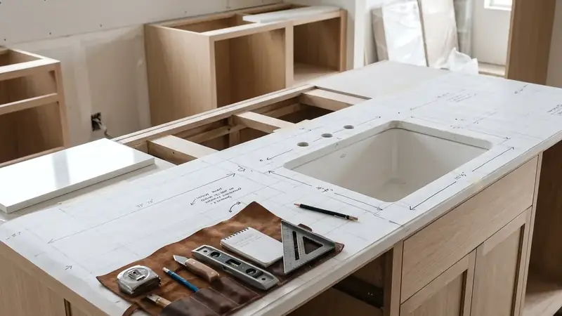 Illustrative: kitchen remodel interior for Kenmore homeowners — PNW materials; not a real Board job photo