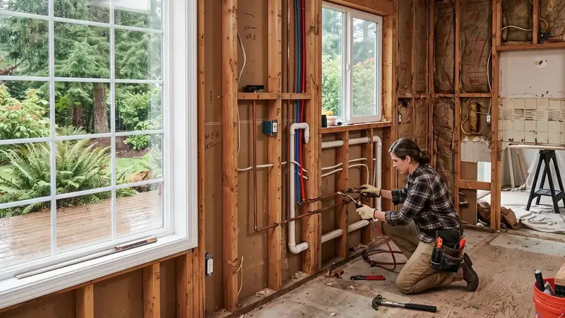 Illustrative: kitchen remodel interior for Marysville homeowners — PNW materials; not a real Board job photo
