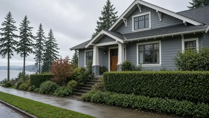 Illustrative: Monroe residential exterior remodel context — Pacific Northwest light; not a real Board job photo