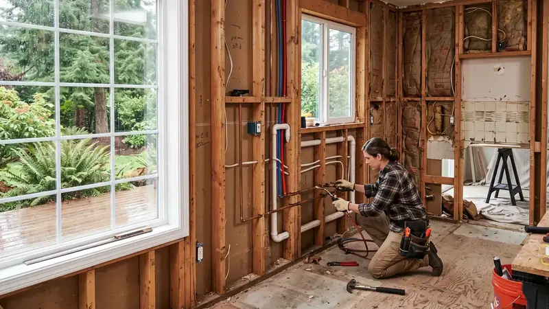 Illustrative: kitchen remodel interior for Normandy Park homeowners — PNW materials; not a real Board job photo