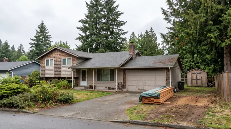 Illustrative: Renton residential exterior remodel context — Pacific Northwest light; not a real Board job photo