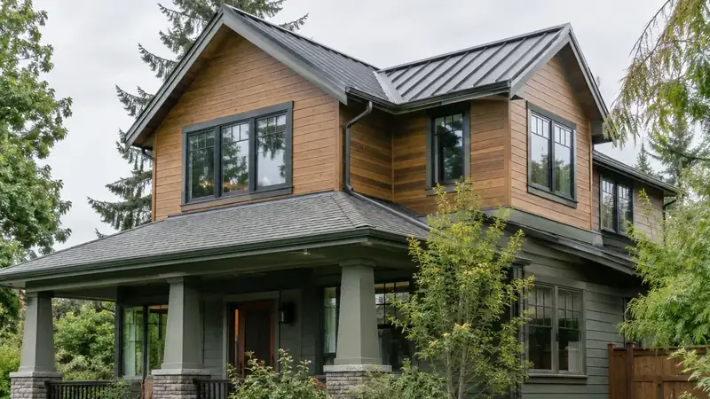 Illustrative: Sammamish residential exterior remodel context — Pacific Northwest light; not a real Board job photo