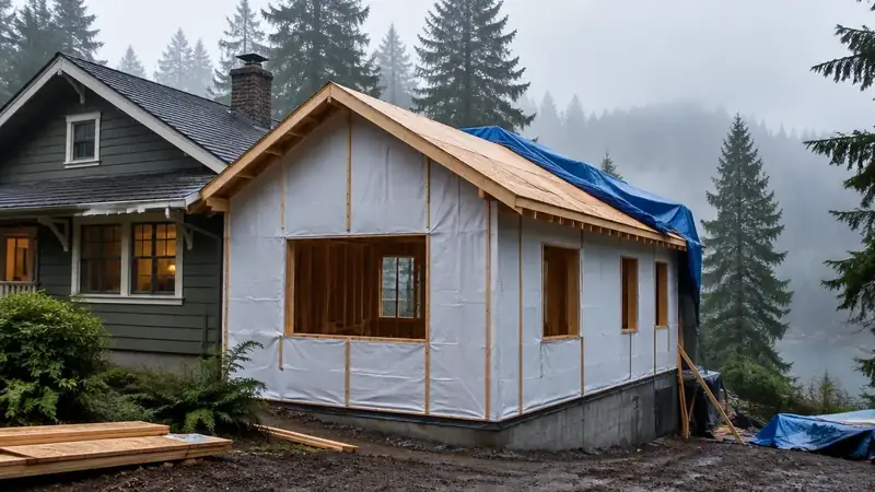 Illustrative: SeaTac residential exterior remodel context — Pacific Northwest light; not a real Board job photo