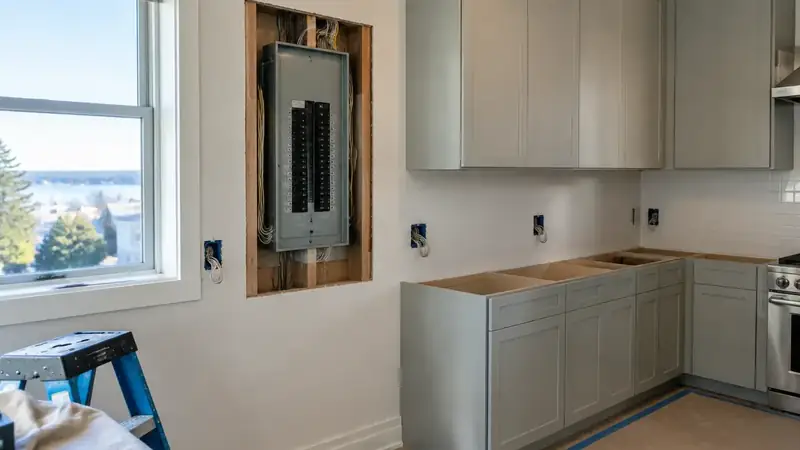 Illustrative: kitchen remodel interior for Skykomish homeowners — PNW materials; not a real Board job photo