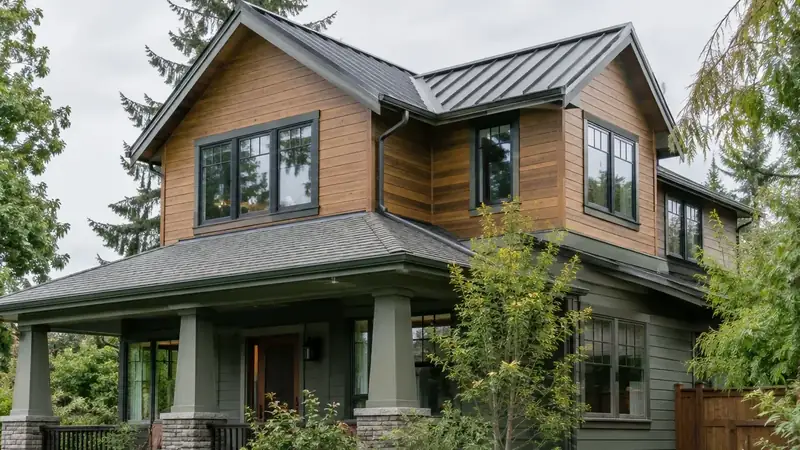 Illustrative: Stanwood residential exterior remodel context — Pacific Northwest light; not a real Board job photo