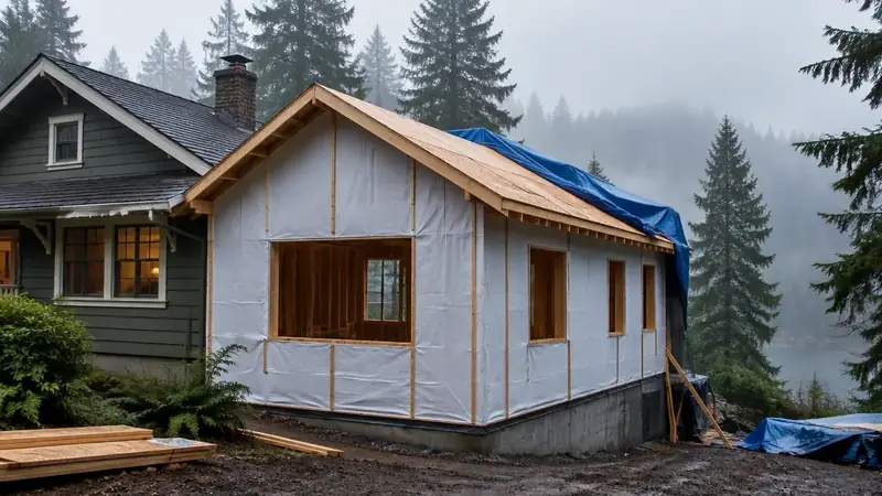 Illustrative: Tukwila residential exterior remodel context — Pacific Northwest light; not a real Board job photo