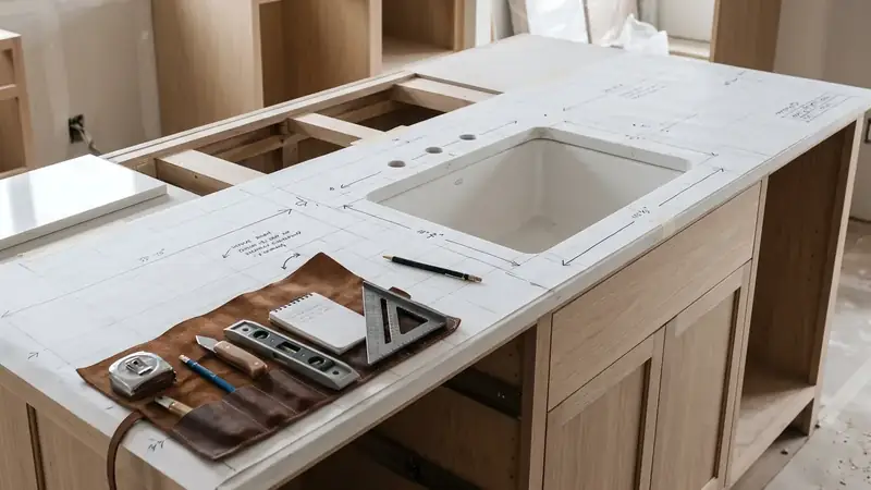 Illustrative: kitchen remodel interior for Yarrow Point homeowners — PNW materials; not a real Board job photo
