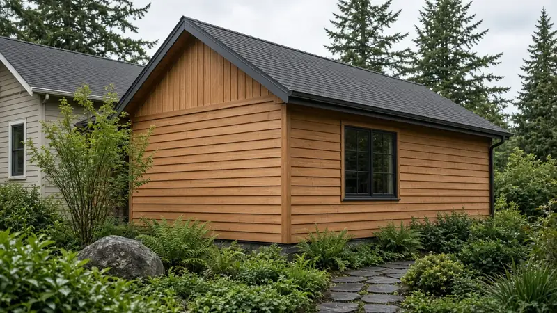 Illustrative: second-story addition with a gable roof and new windows — not a real Board job photo
