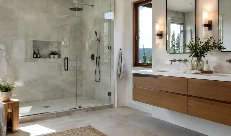Illustrative: design-build coordination and plan review materials during a Pacific Northwest remodel hire — illustrative only, not a real Board of Project Stewardship job photo