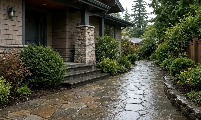 Illustrative: finished residential exterior elevation after a coordinated remodel — illustrative only, not a real Board of Project Stewardship job photo